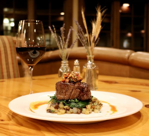 delicious beef dinner at an all-inclusive guest ranch in Colorado