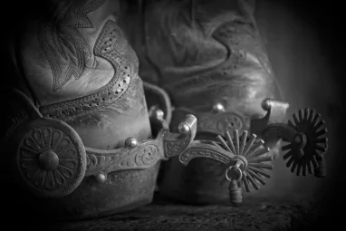 Boots and spurs, horse riding in Colorado at Vista Verde Ranch